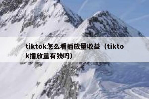 tiktok怎么看播放量收益(tiktok播放量有钱吗) 第1张 tiktok怎么看播放量收益(tiktok播放量有钱吗) 第1张