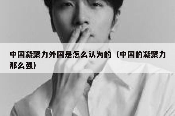 中国凝聚力外国是怎么认为的(中国的凝聚力那么强) 第1张 中国凝聚力外国是怎么认为的(中国的凝聚力那么强) 第1张