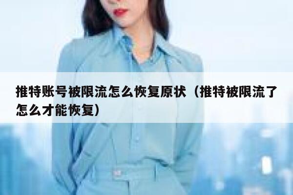 推特账号被限流怎么恢复原状(推特被限流了怎么才能恢复) 第1张 推特账号被限流怎么恢复原状(推特被限流了怎么才能恢复) 第1张