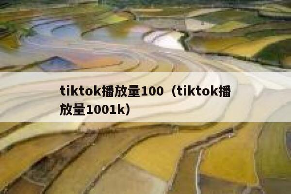 tiktok播放量100（tiktok播放量1001k） 第1张