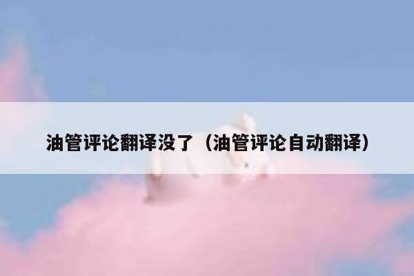 油管评论翻译没了（油管评论自动翻译） 第1张