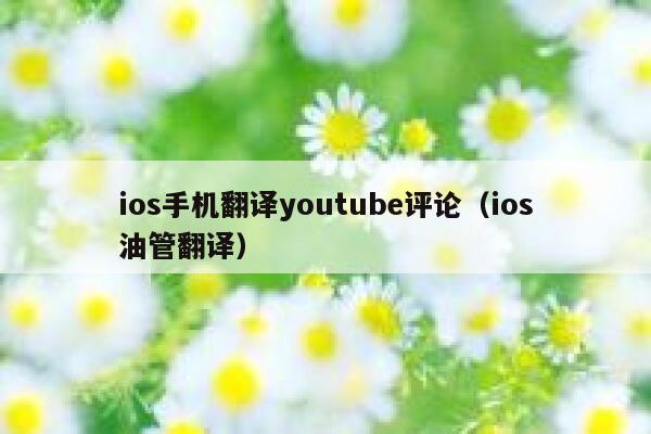 ios手机翻译youtube评论（ios油管翻译） 第1张