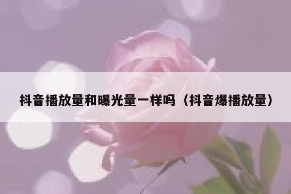 抖音播放量和曝光量一样吗（抖音爆播放量） 第1张