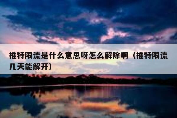 推特限流是什么意思呀怎么解除啊（推特限流几天能解开） 第1张