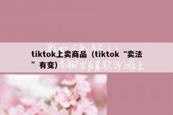 tiktok上卖商品（tiktok“卖法”有变） 第1张