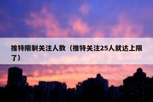 推特限制关注人数（推特关注25人就达上限了） 第1张