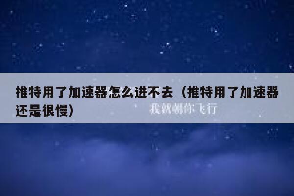 推特用了加速器怎么进不去（推特用了加速器还是很慢） 第1张