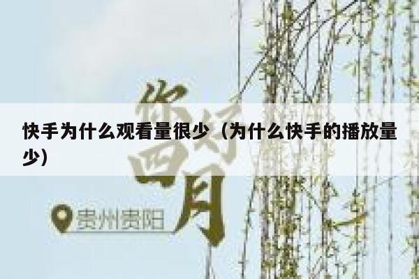 快手为什么观看量很少（为什么快手的播放量少） 第1张