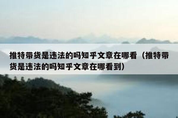 推特带货是违法的吗知乎文章在哪看（推特带货是违法的吗知乎文章在哪看到） 第1张