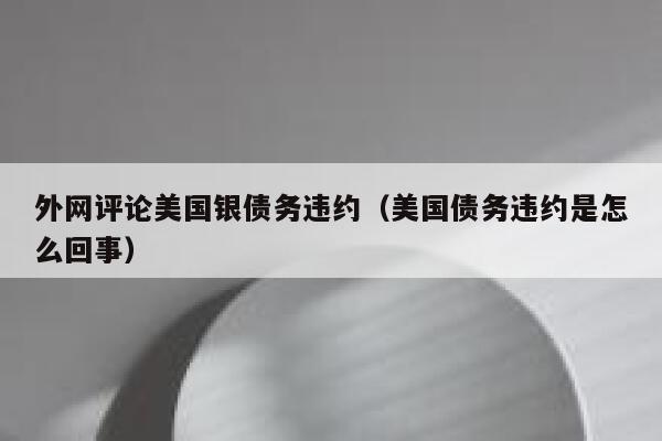 外网评论美国银债务违约（美国债务违约是怎么回事） 第1张