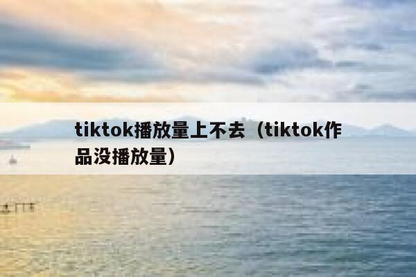 tiktok播放量上不去(tiktok作品没播放量) 第1张 tiktok播放量上不去(tiktok作品没播放量) 第1张