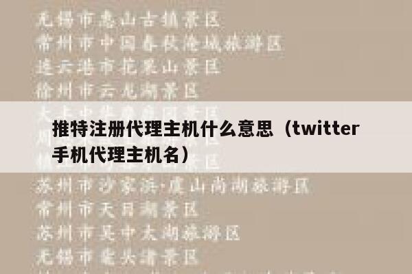 推特注册代理主机什么意思（twitter手机代理主机名） 第1张