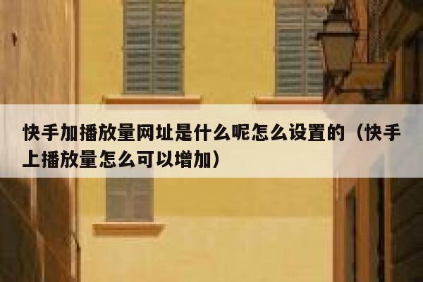 快手加播放量网址是什么呢怎么设置的(快手上播放量怎么可以增加) 第1张 快手加播放量网址是什么呢怎么设置的(快手上播放量怎么可以增加) 第1张