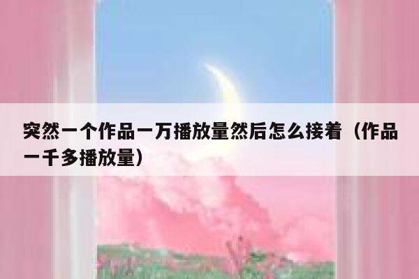 突然一个作品一万播放量然后怎么接着(作品一千多播放量) 第1张 突然一个作品一万播放量然后怎么接着(作品一千多播放量) 第1张