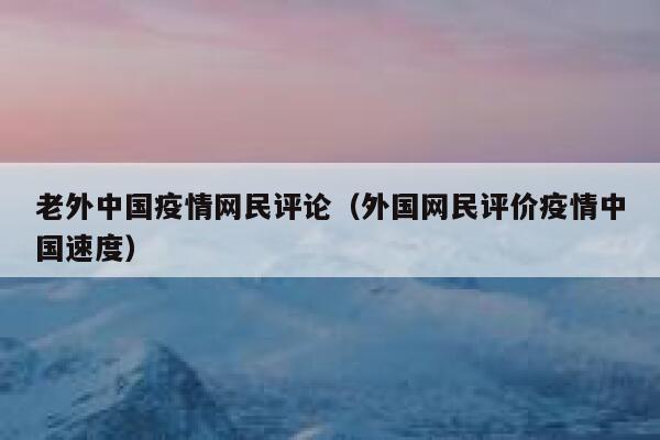 老外中国疫情网民评论（外国网民评价疫情中国速度） 第1张