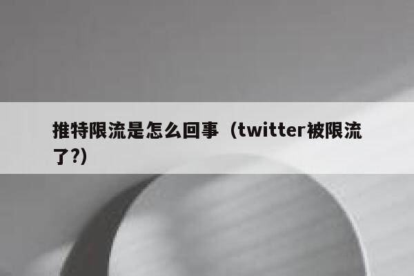 推特限流是怎么回事(twitter被限流了?) 第1张 推特限流是怎么回事(twitter被限流了?) 第1张
