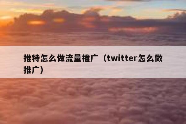 推特怎么做流量推广（twitter怎么做推广） 第1张