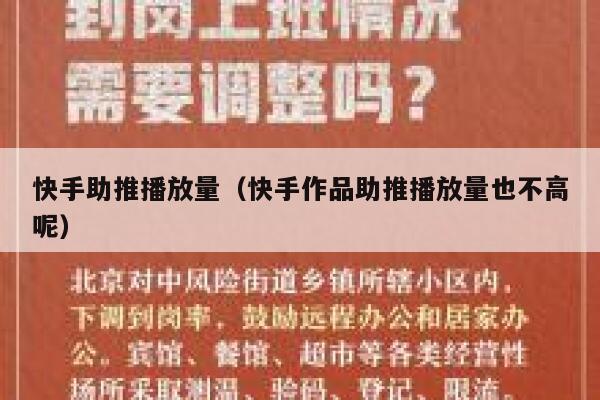 快手助推播放量（快手作品助推播放量也不高呢） 第1张