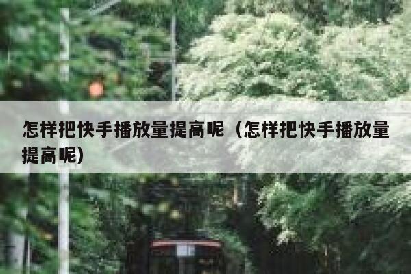 怎样把快手播放量提高呢（怎样把快手播放量提高呢） 第1张