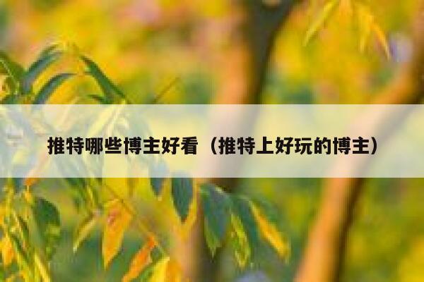 推特哪些博主好看（推特上好玩的博主） 第1张