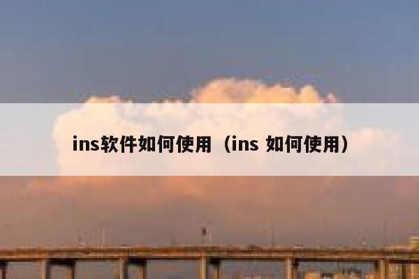 ins软件如何使用（ins 如何使用） 第1张