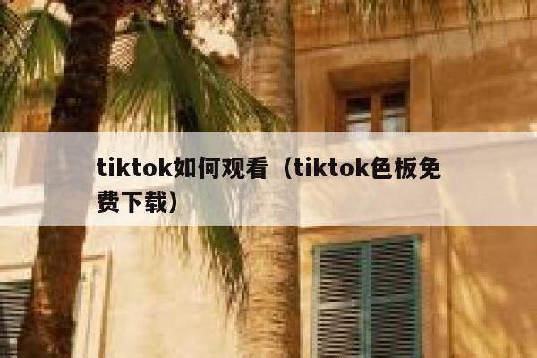 tiktok如何观看（tiktok色板免费下载） 第1张