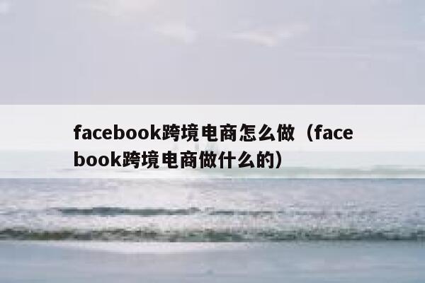 facebook跨境电商怎么做(facebook跨境电商做什么的) 第1张 facebook跨境电商怎么做(facebook跨境电商做什么的) 第1张