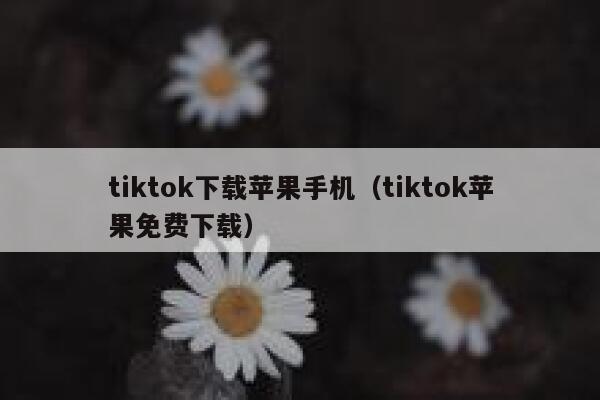 tiktok下载苹果手机(tiktok苹果免费下载) 第1张 tiktok下载苹果手机(tiktok苹果免费下载) 第1张