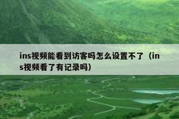 ins视频能看到访客吗怎么设置不了（ins视频看了有记录吗） 第1张