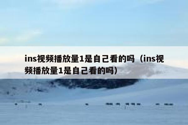 ins视频播放量1是自己看的吗（ins视频播放量1是自己看的吗） 第1张