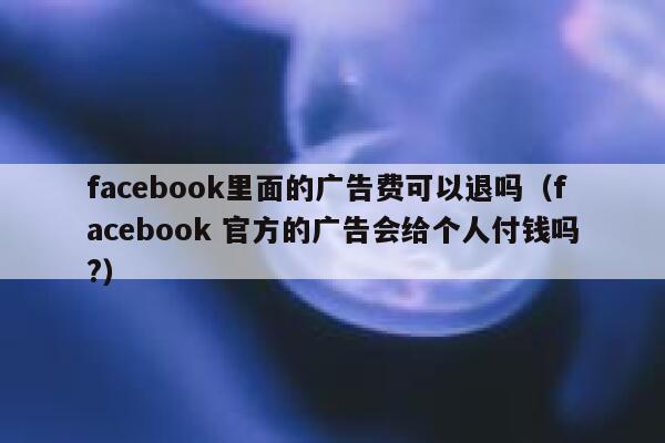 facebook里面的广告费可以退吗(facebook 官方的广告会给个人付钱吗?) 第1张 facebook里面的广告费可以退吗(facebook 官方的广告会给个人付钱吗?) 第1张