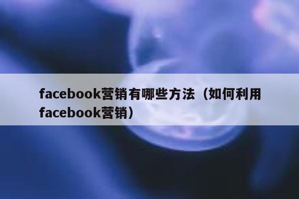 facebook营销有哪些方法(如何利用facebook营销) 第1张 facebook营销有哪些方法(如何利用facebook营销) 第1张