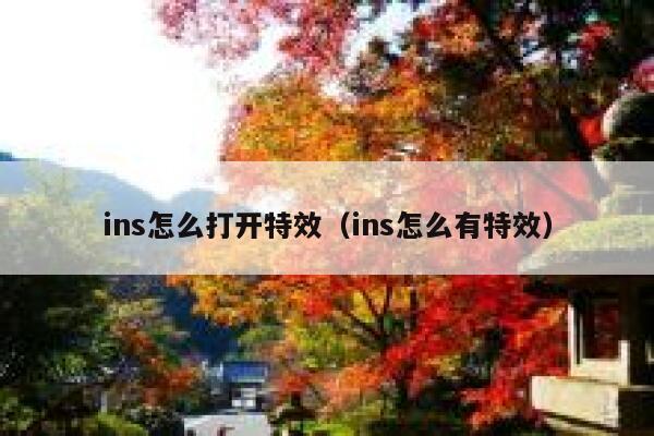 ins怎么打开特效(ins怎么有特效) 第1张 ins怎么打开特效(ins怎么有特效) 第1张