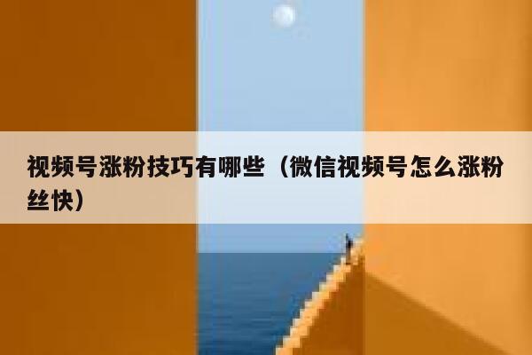 视频号涨粉技巧有哪些（微信视频号怎么涨粉丝快） 第1张