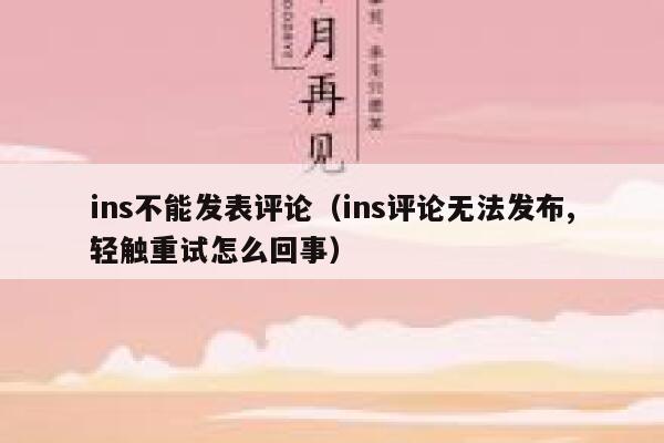 ins不能发表评论（ins评论无法发布,轻触重试怎么回事） 第1张