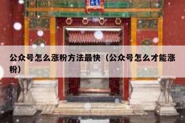 公众号怎么涨粉方法最快（公众号怎么才能涨粉） 第1张