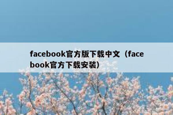 facebook官方版下载中文（facebook官方下载安装） 第1张