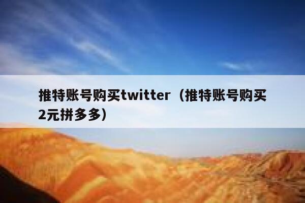 推特账号购买twitter（推特账号购买2元拼多多） 第1张