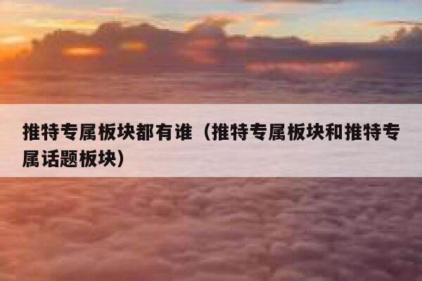 推特专属板块都有谁（推特专属板块和推特专属话题板块） 第1张