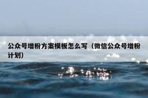 公众号增粉方案模板怎么写(微信公众号增粉计划) 第1张 公众号增粉方案模板怎么写(微信公众号增粉计划) 第1张