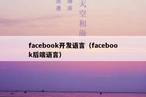 facebook开发语言（facebook后端语言） 第1张
