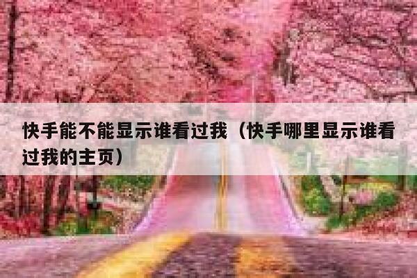 快手能不能显示谁看过我（快手哪里显示谁看过我的主页） 第1张