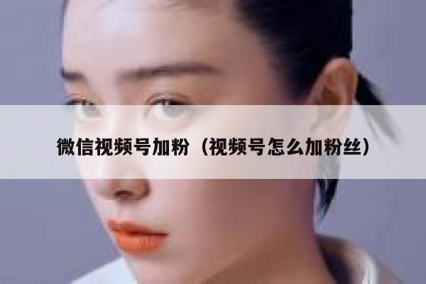 微信视频号加粉（视频号怎么加粉丝） 第1张
