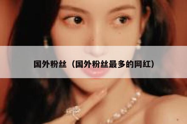 国外粉丝（国外粉丝最多的网红） 第1张