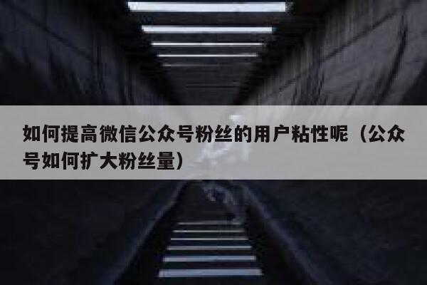 如何提高微信公众号粉丝的用户粘性呢（公众号如何扩大粉丝量） 第1张