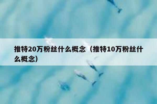 推特20万粉丝什么概念(推特10万粉丝什么概念) 第1张 推特20万粉丝什么概念(推特10万粉丝什么概念) 第1张