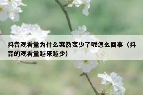 抖音观看量为什么突然变少了呢怎么回事（抖音的观看量越来越少） 第1张