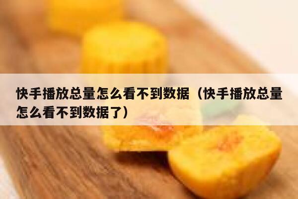 快手播放总量怎么看不到数据（快手播放总量怎么看不到数据了） 第1张