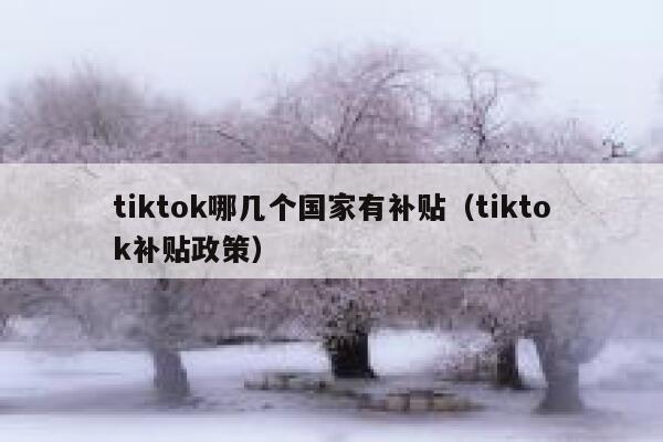 tiktok哪几个国家有补贴（tiktok补贴政策） 第1张