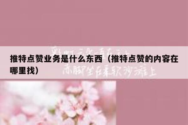 推特点赞业务是什么东西(推特点赞的内容在哪里找) 第1张 推特点赞业务是什么东西(推特点赞的内容在哪里找) 第1张